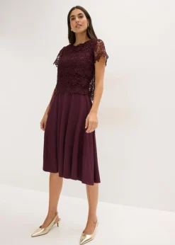 Vestido midi con encaje