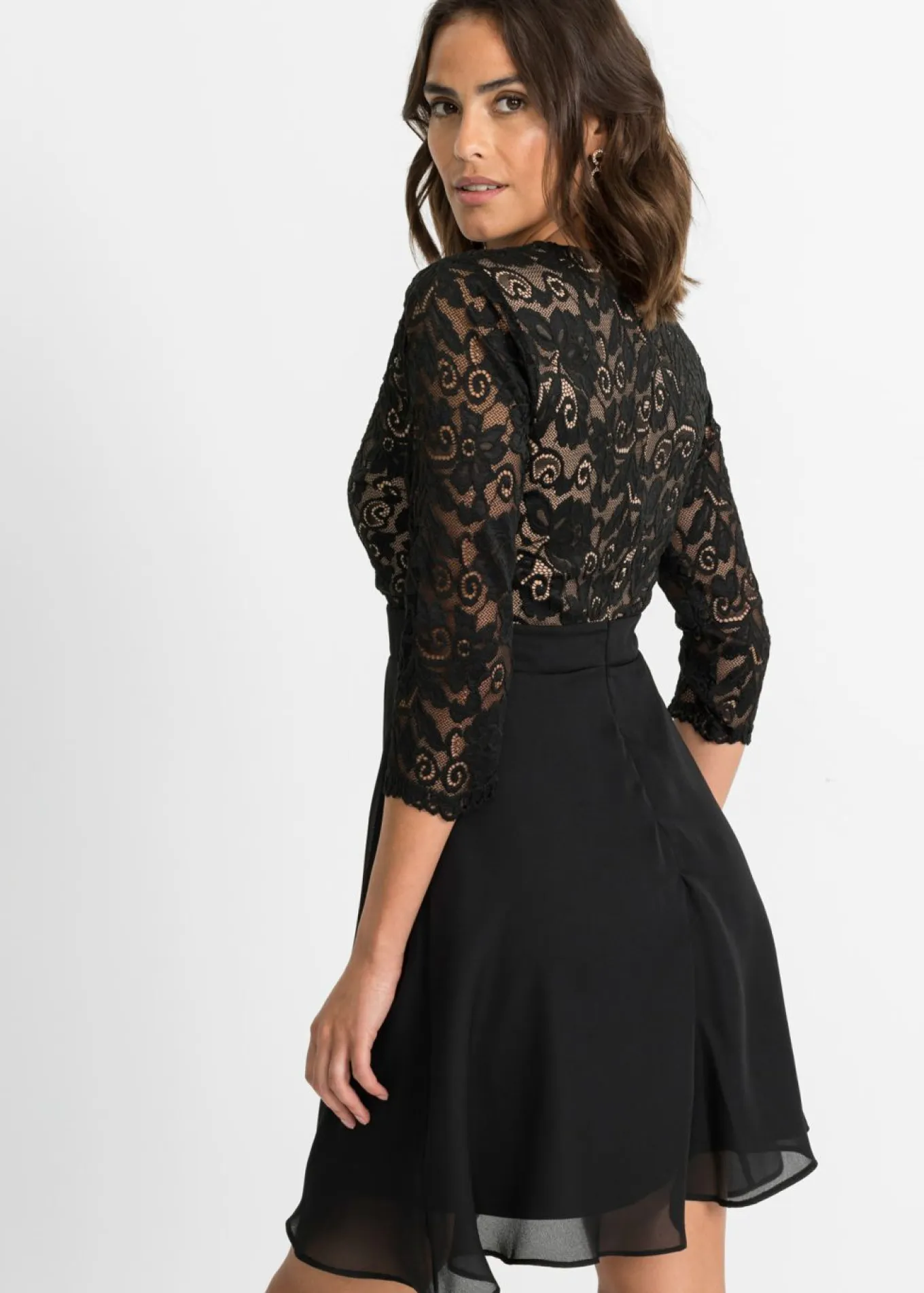 Vestido midi con encaje
