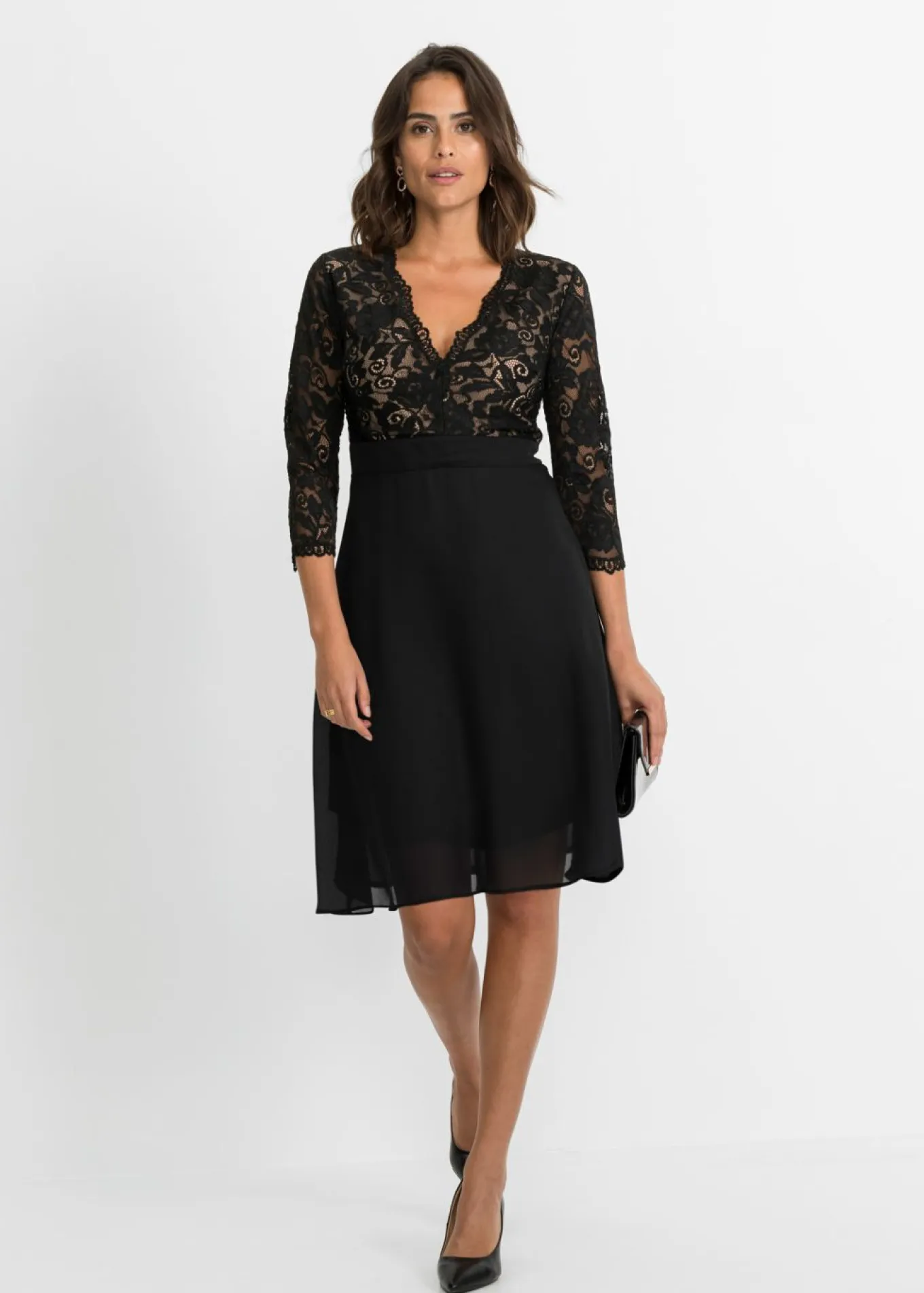 Vestido midi con encaje