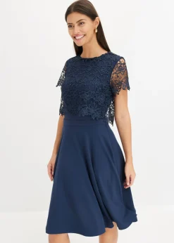 Vestido midi con encaje