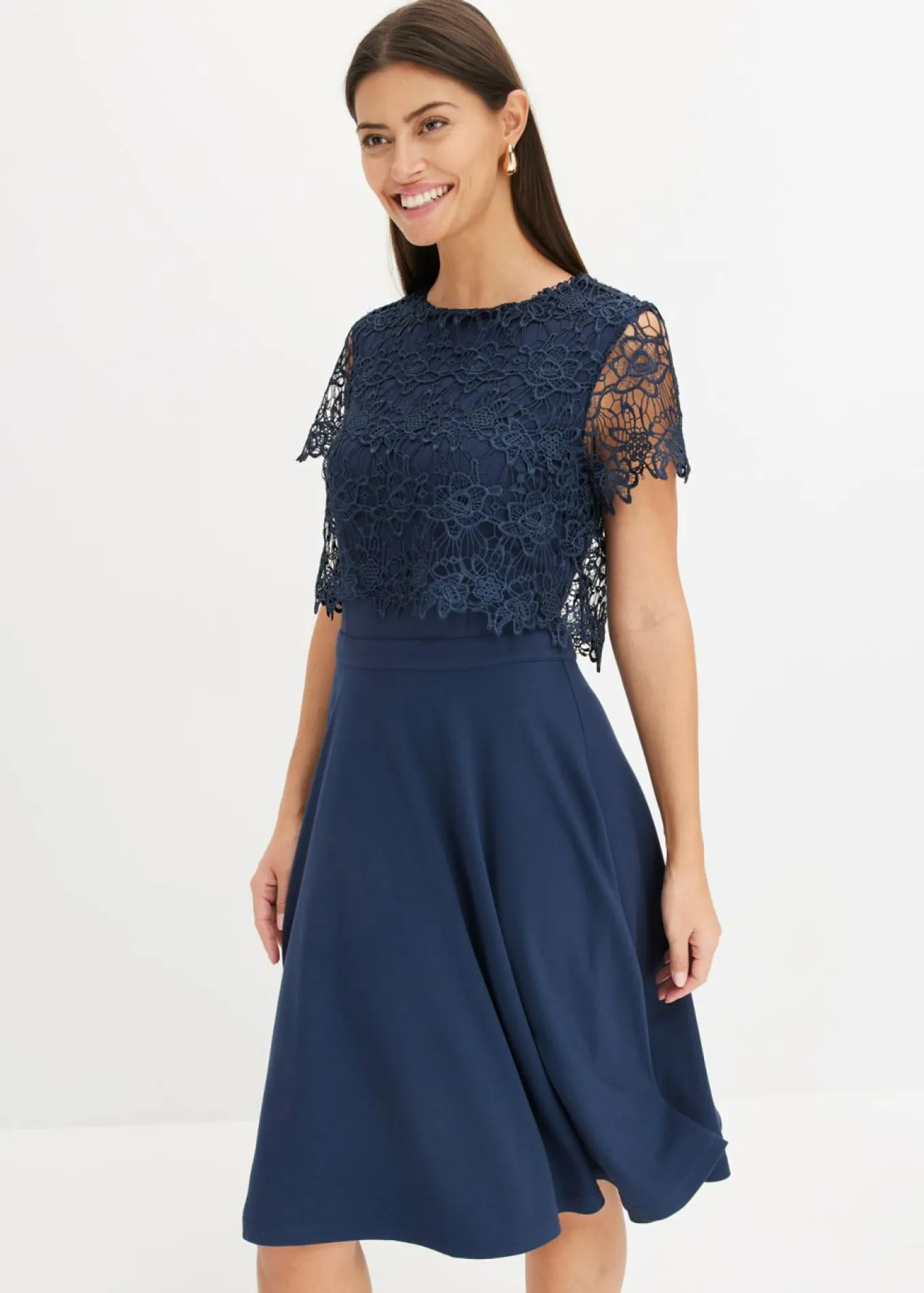 Vestido midi con encaje