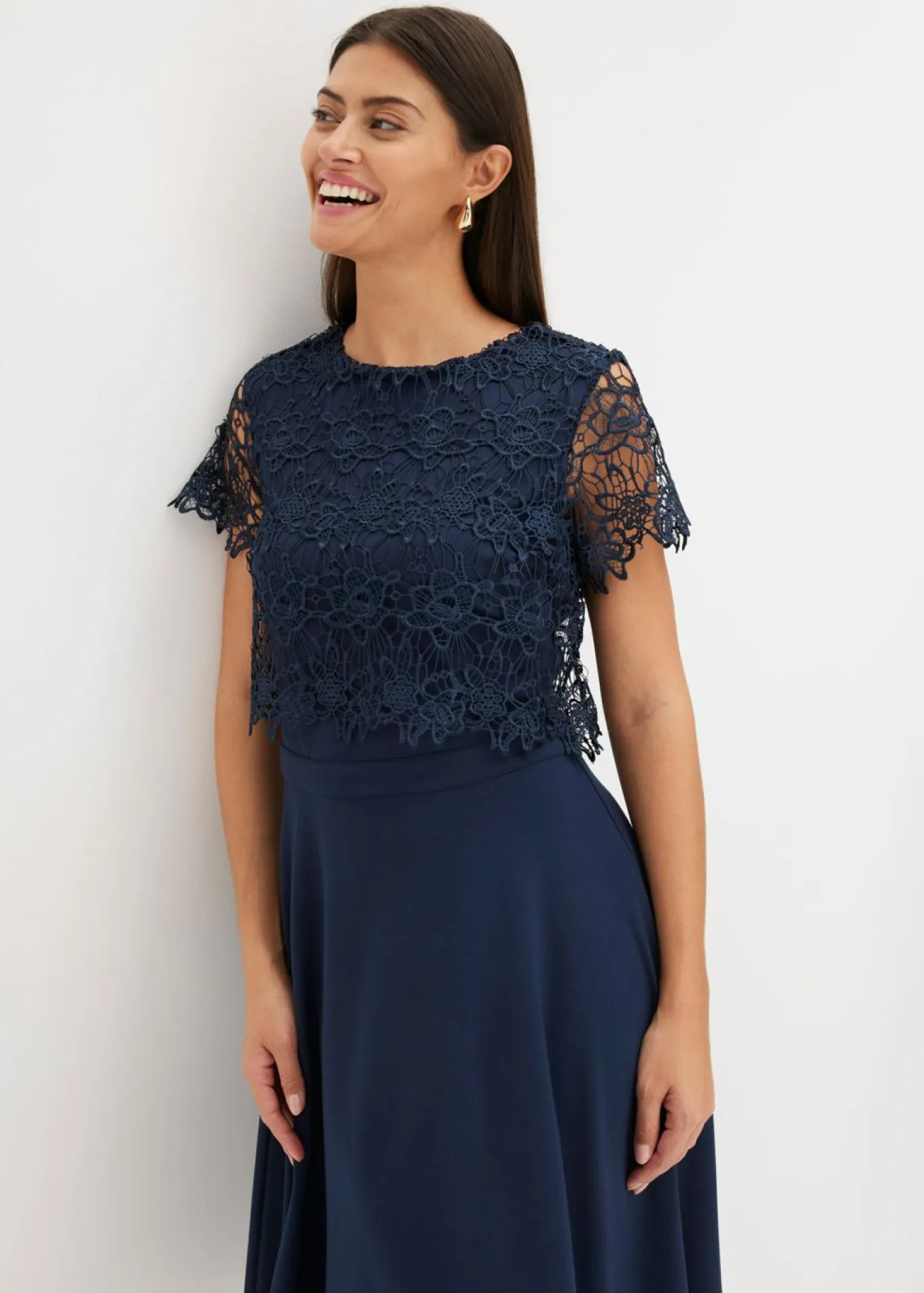 Vestido midi con encaje