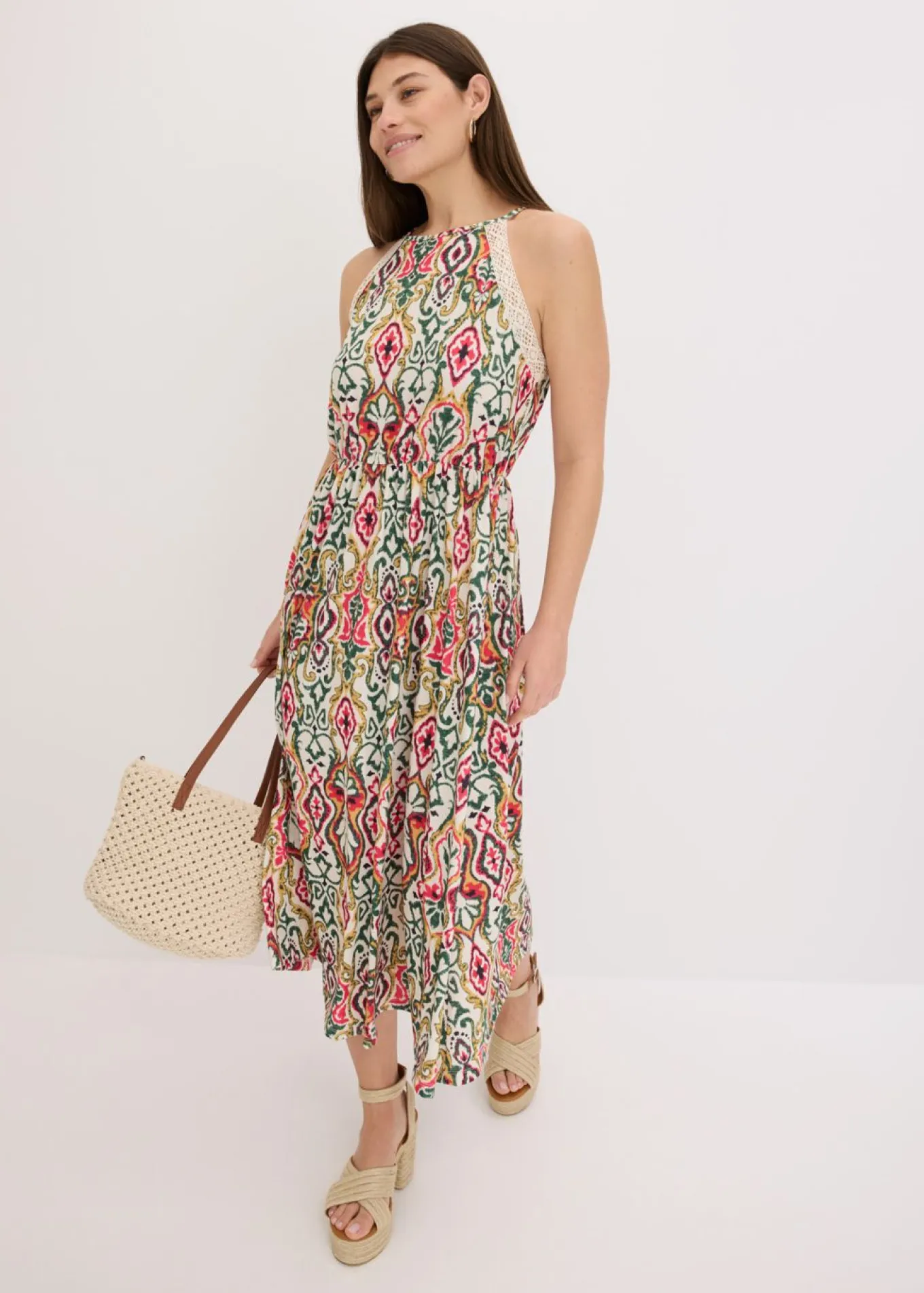 Vestido midi con encaje