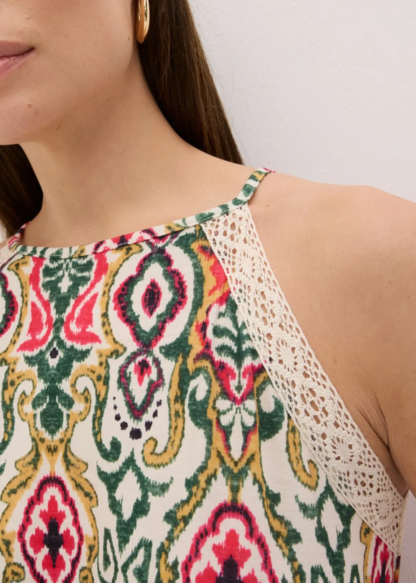 Vestido midi con encaje