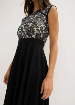 Vestido midi con encaje
