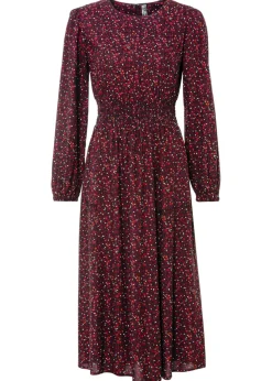 Vestido midi con estampado de flores