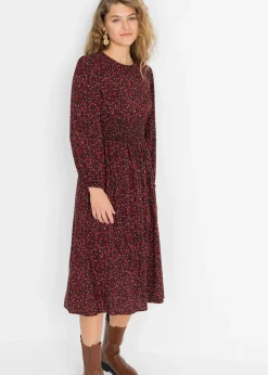 Vestido midi con estampado de flores