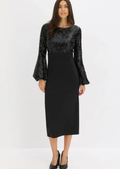 Vestido midi con lentejuelas