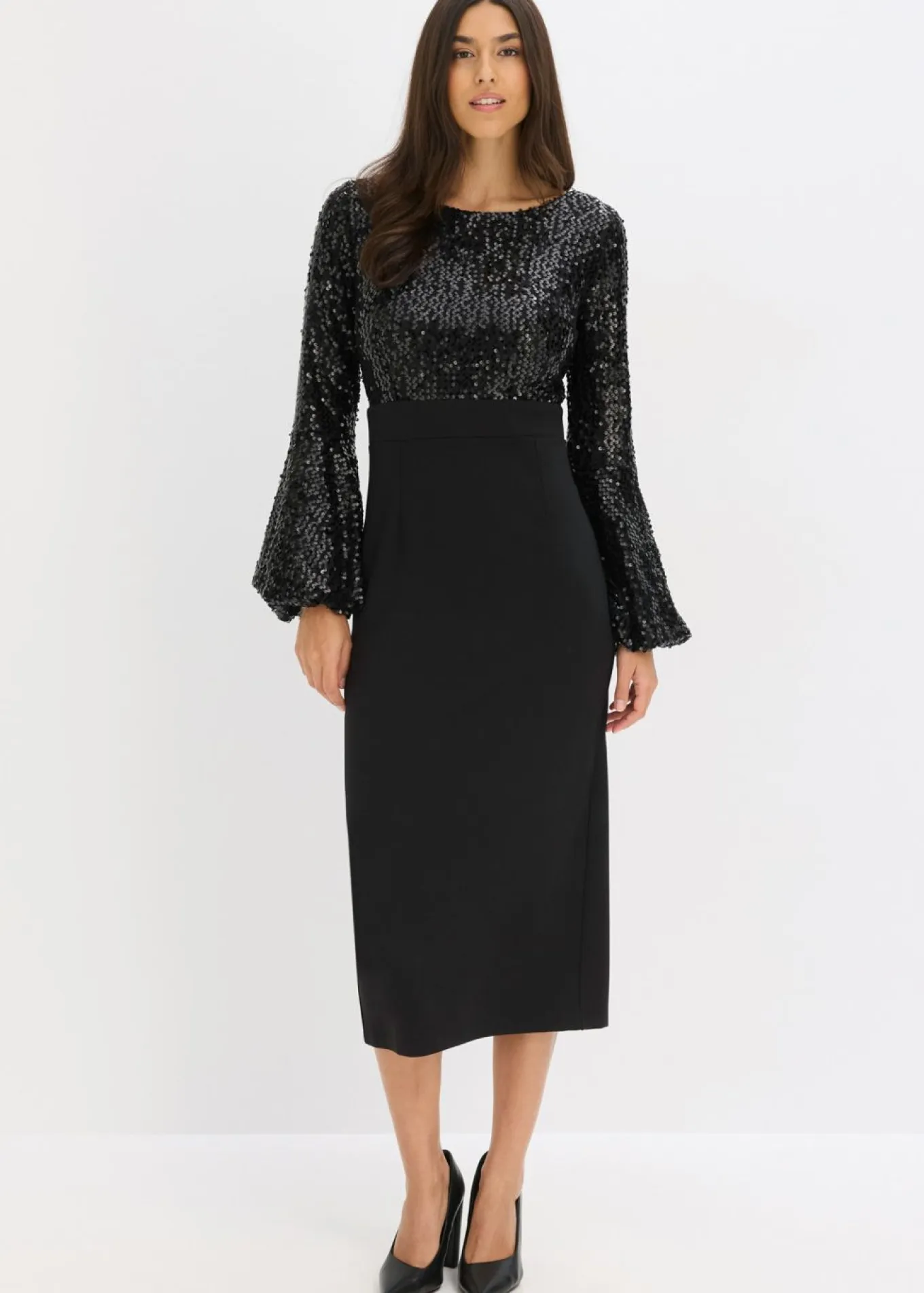 Vestido midi con lentejuelas