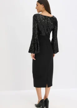 Vestido midi con lentejuelas