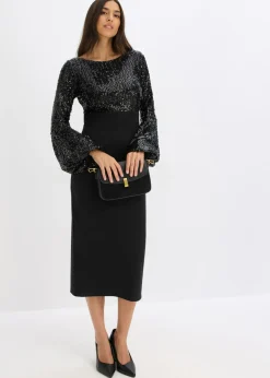 Vestido midi con lentejuelas