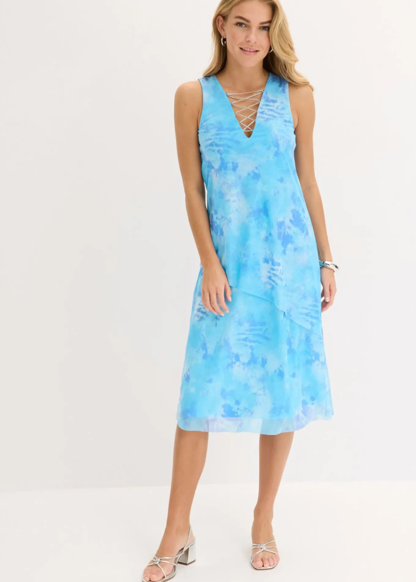 Vestido midi con malla