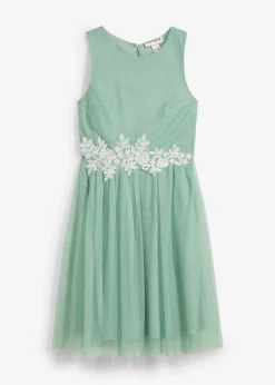Vestido midi con ribete de encaje