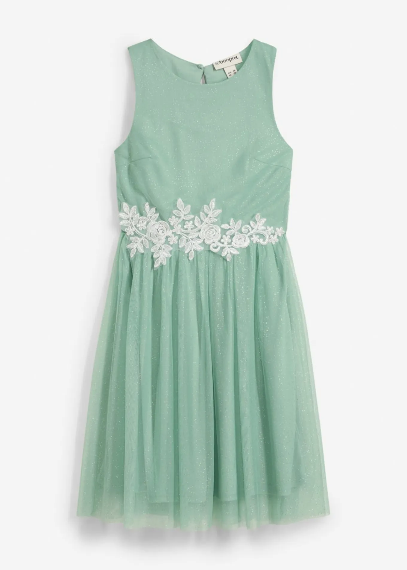 Vestido midi con ribete de encaje