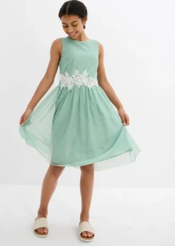 Vestido midi con ribete de encaje