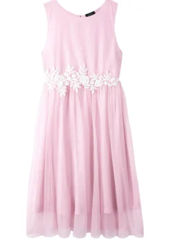 Vestido midi con ribete de encaje
