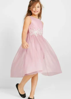 Vestido midi con ribete de encaje