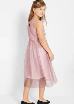 Vestido midi con ribete de encaje