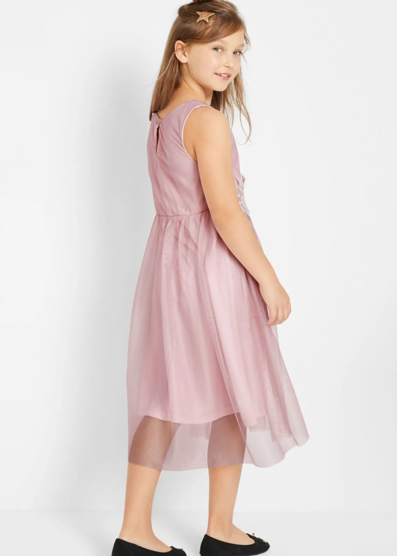 Vestido midi con ribete de encaje