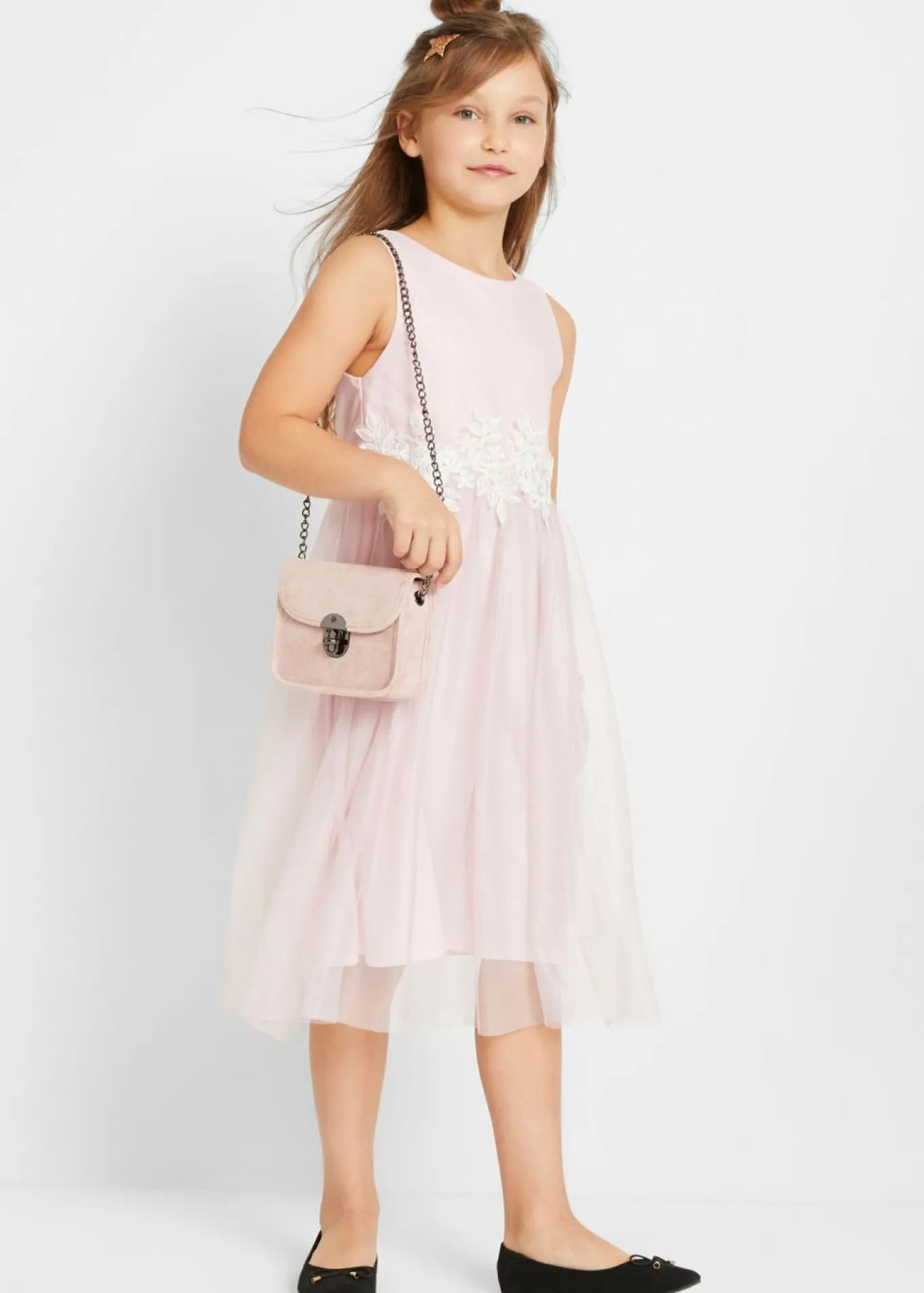 Vestido midi con ribete de encaje