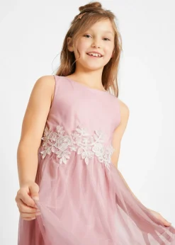 Vestido midi con ribete de encaje