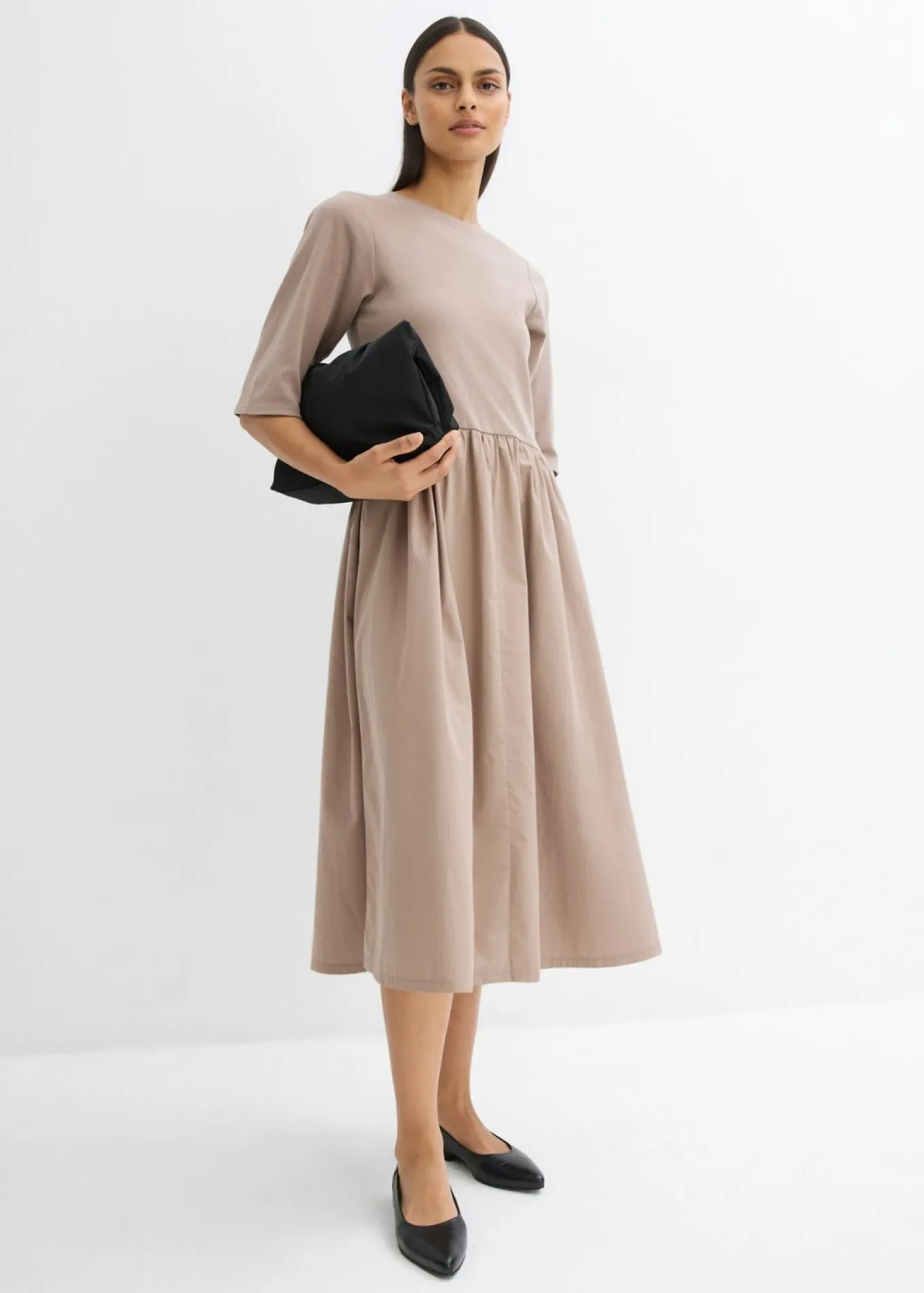 Vestido midi de algodón puro