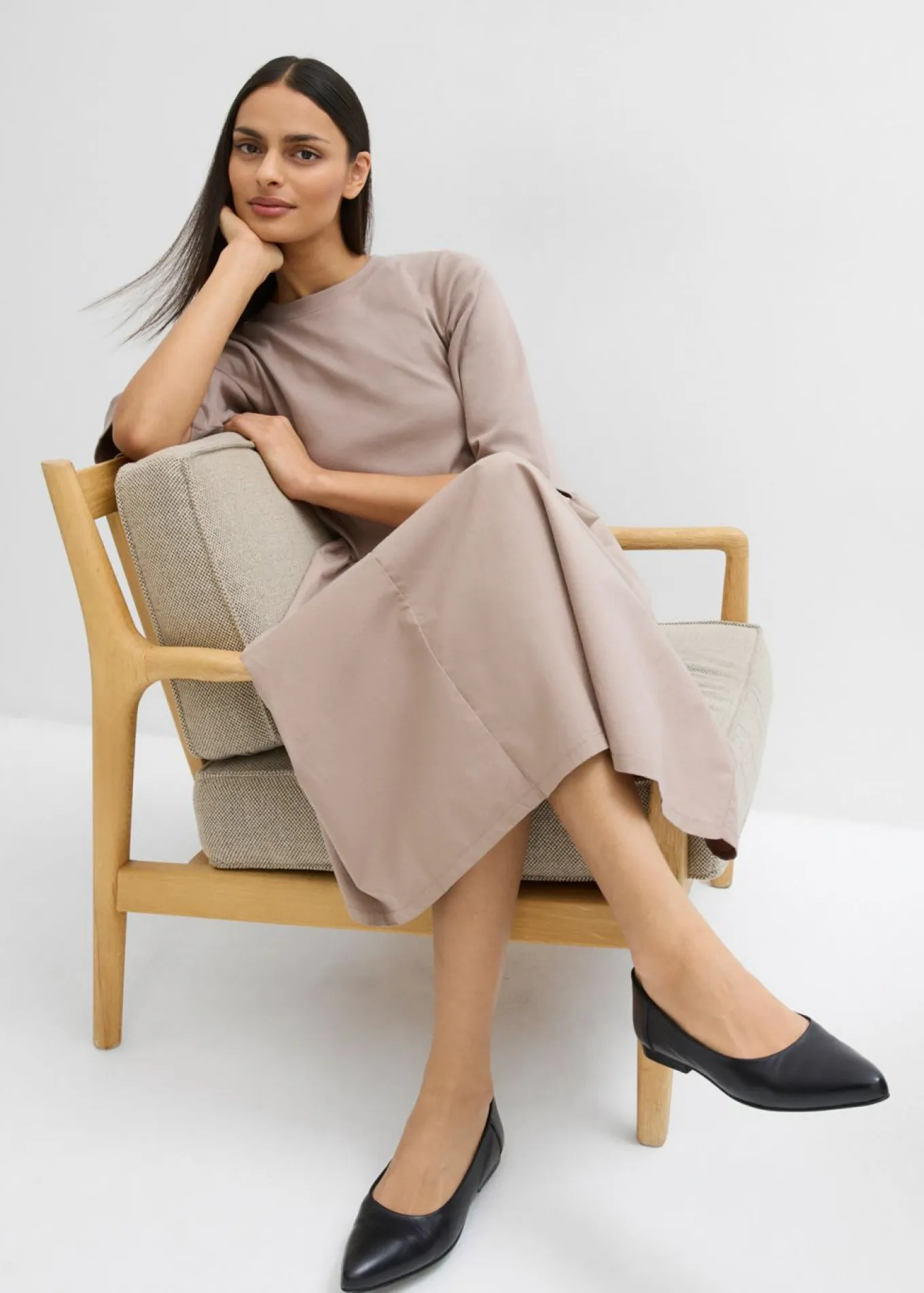 Vestido midi de algodón puro