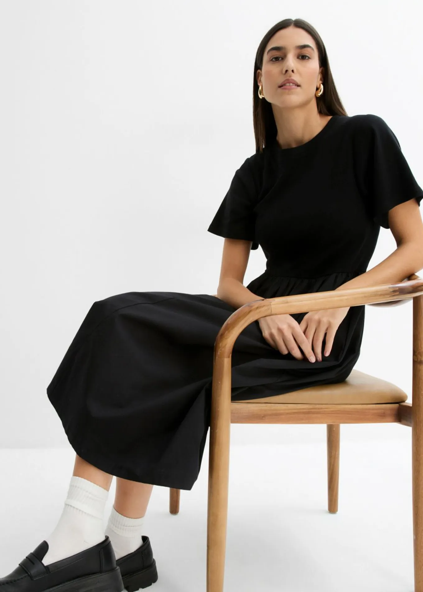 Vestido midi de algodón puro