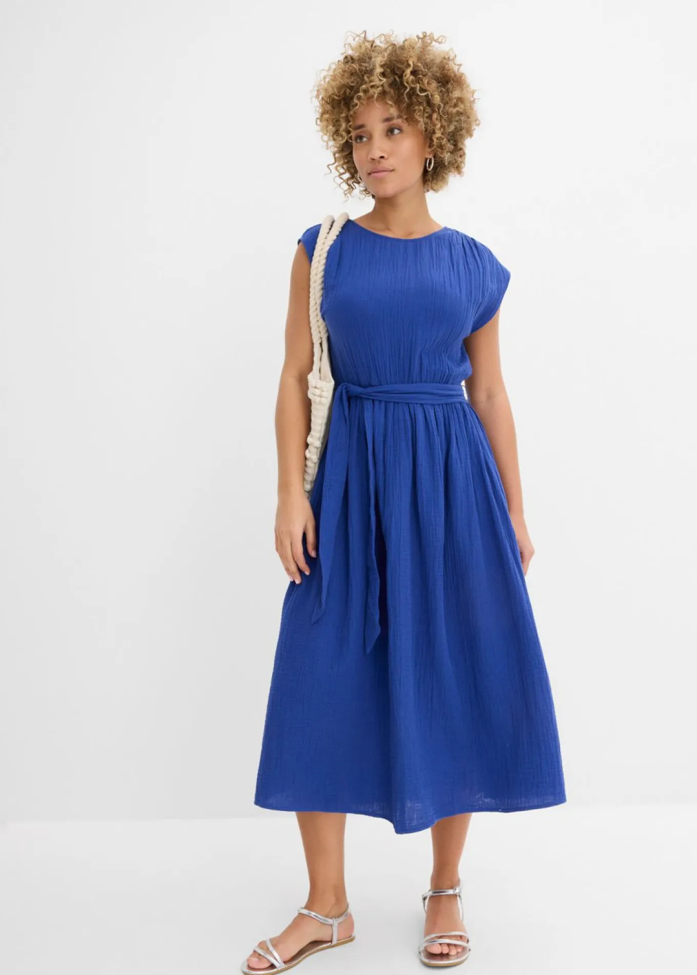 Vestido midi de algodón puro