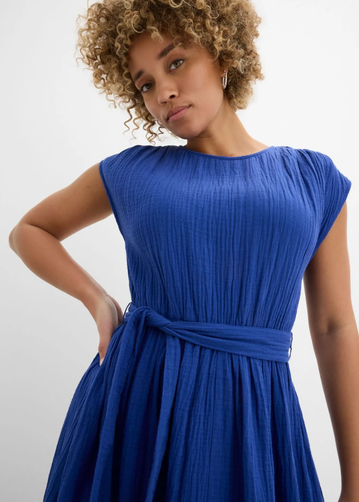 Vestido midi de algodón puro
