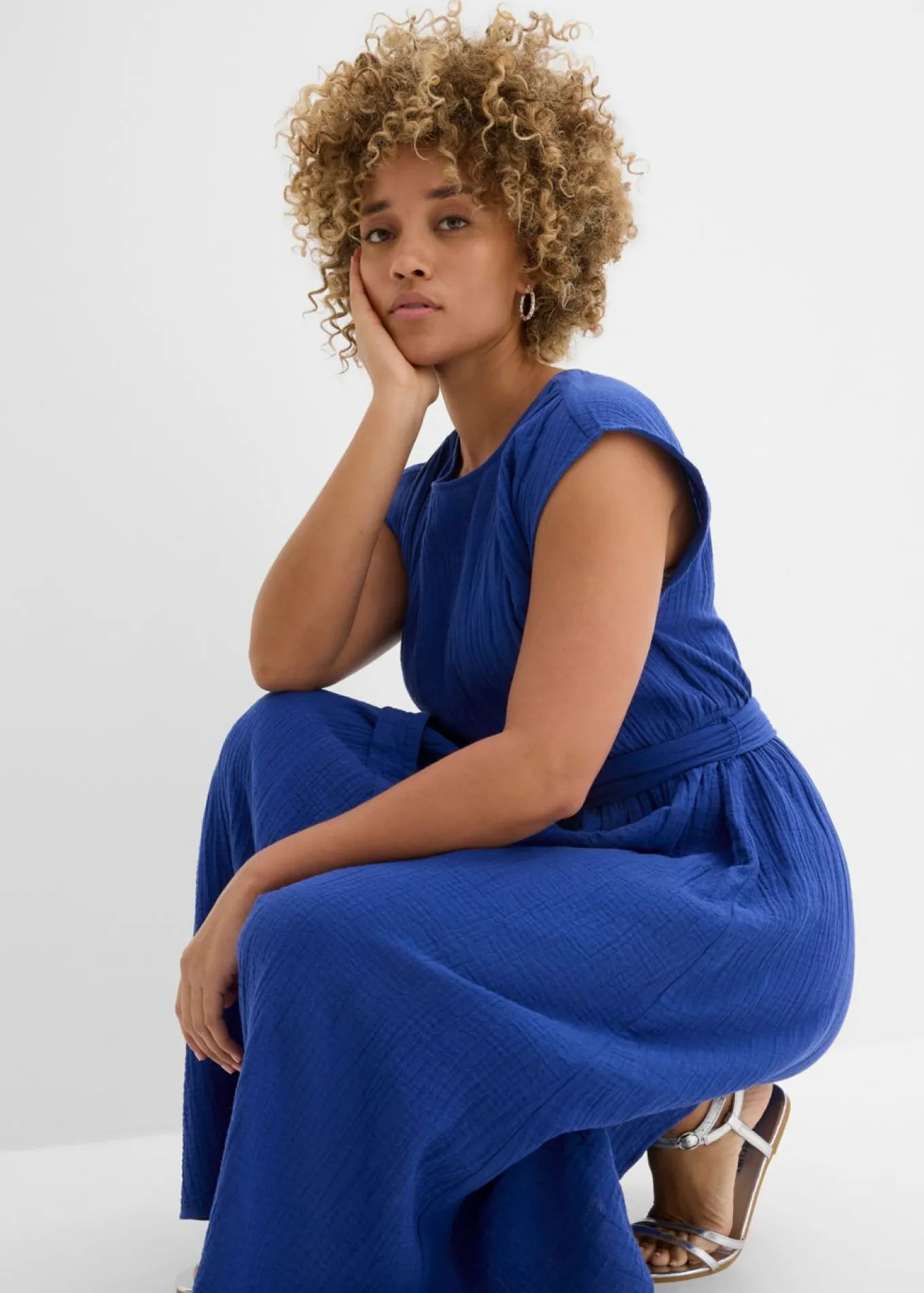 Vestido midi de algodón puro