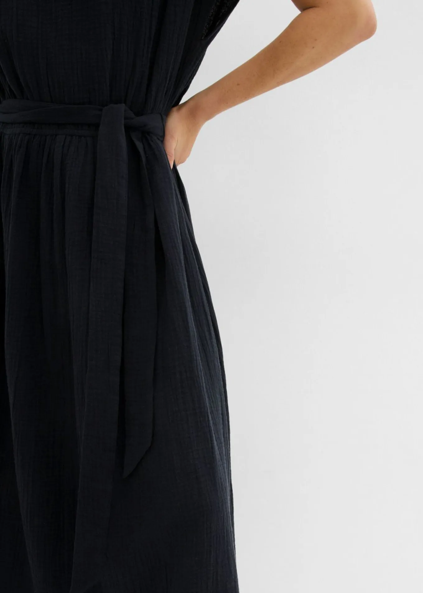 Vestido midi de algodón puro