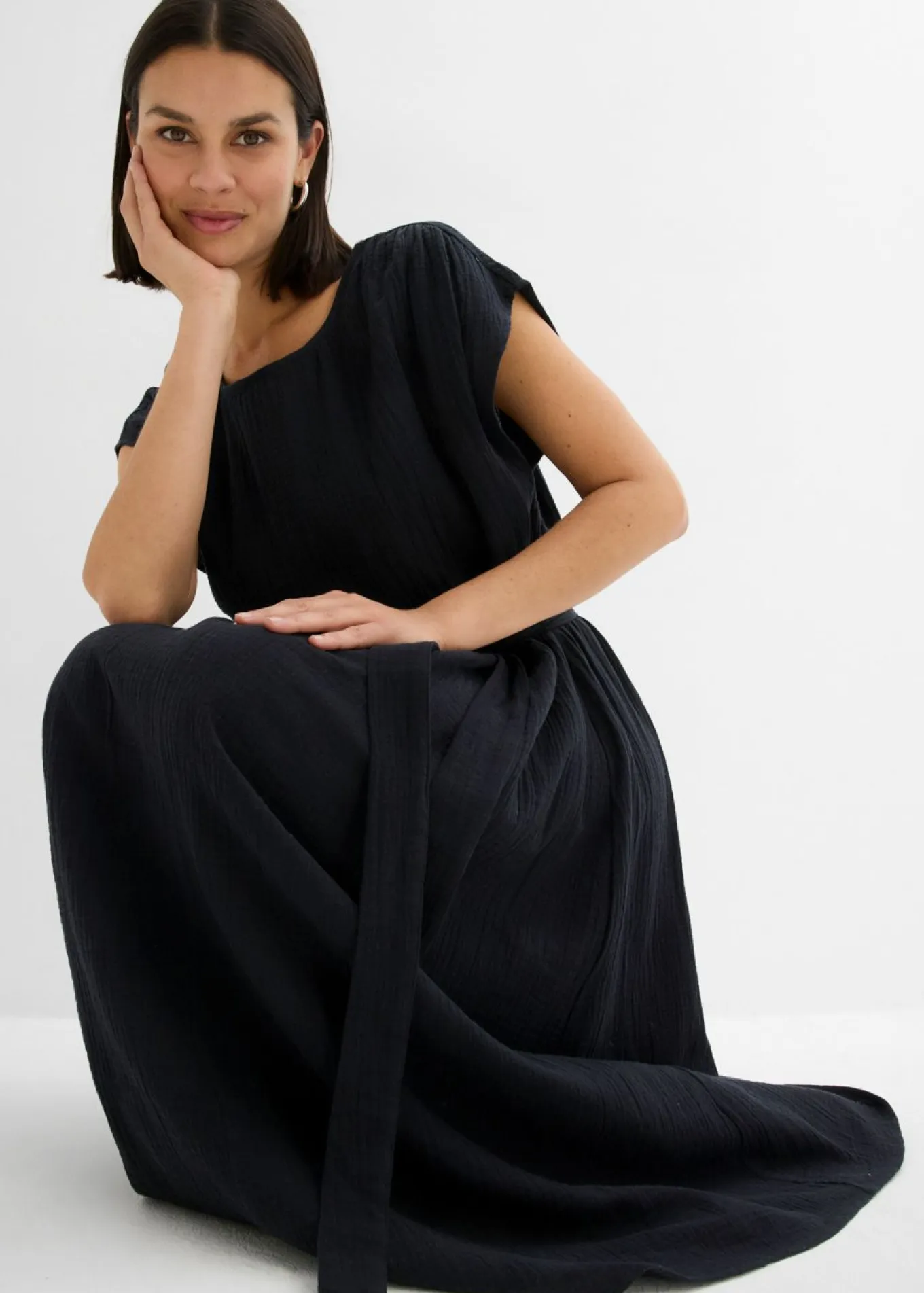 Vestido midi de algodón puro