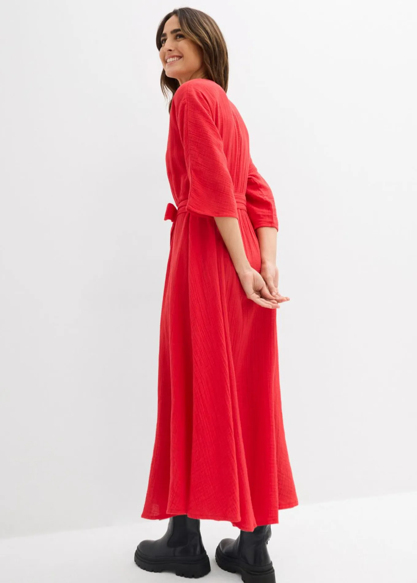 Vestido midi de algodón suave