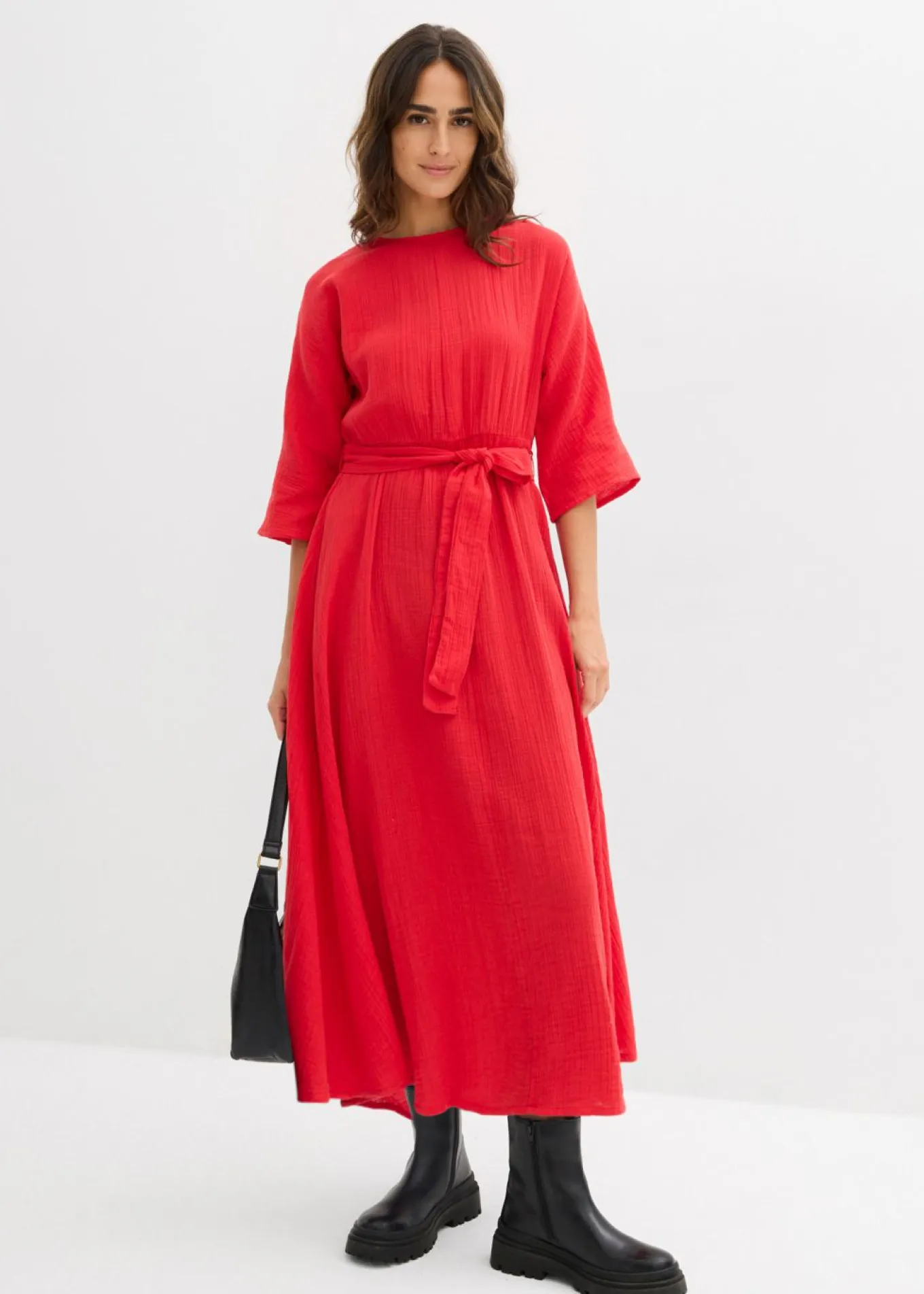 Vestido midi de algodón suave