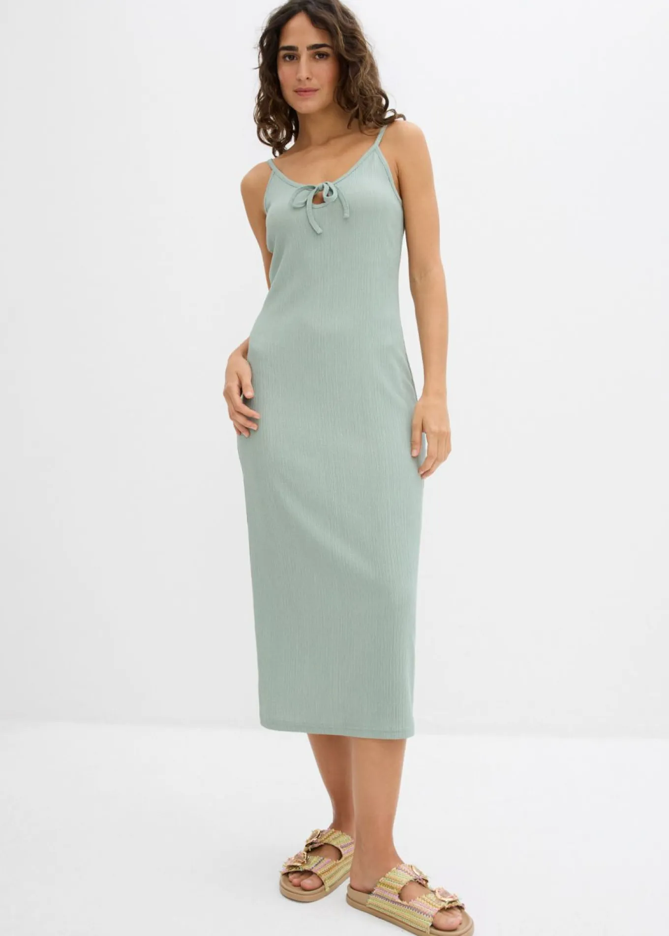 Vestido midi de crepé ligero