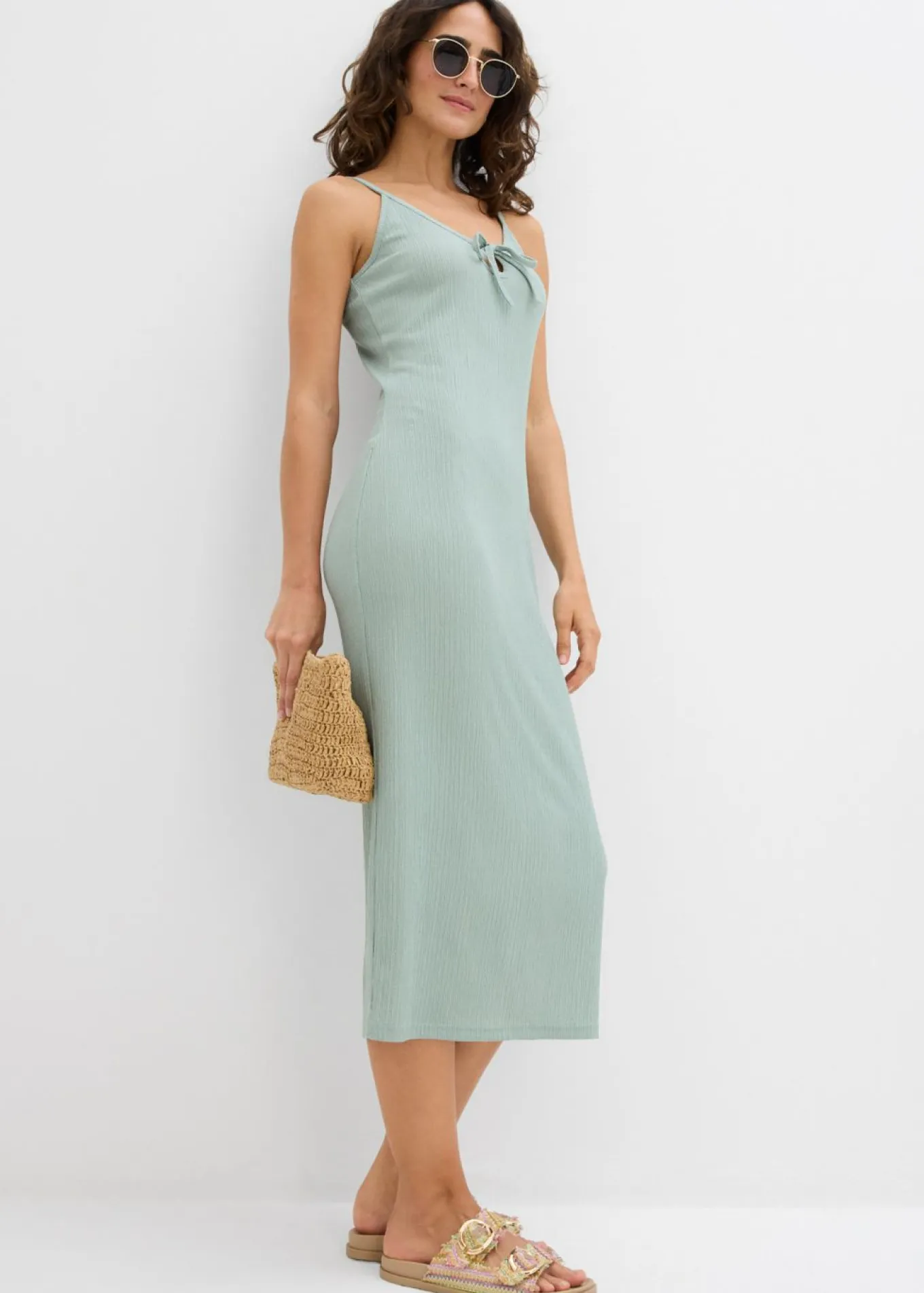 Vestido midi de crepé ligero