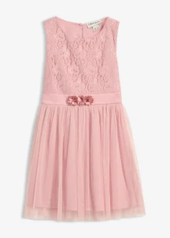 Vestido midi de encaje delicado y tul