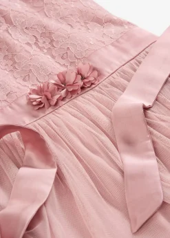 Vestido midi de encaje delicado y tul
