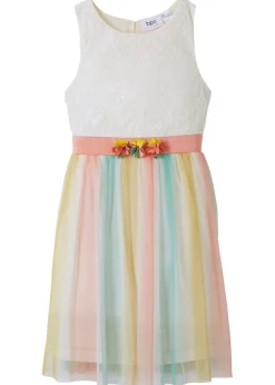 Vestido midi de encaje delicado y tul