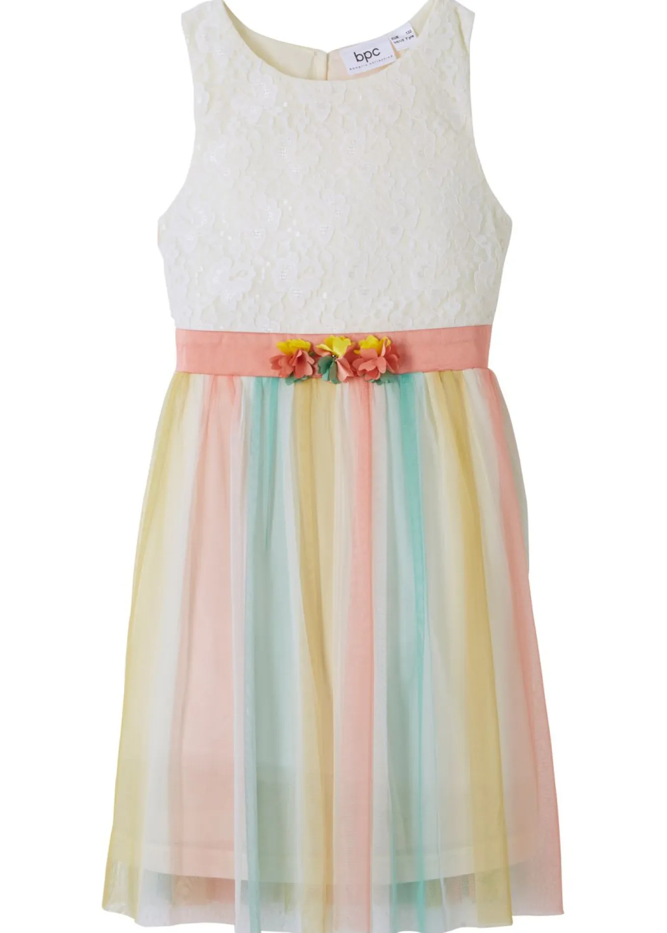 Vestido midi de encaje delicado y tul