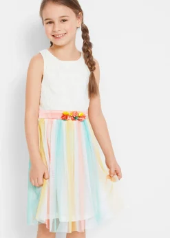 Vestido midi de encaje delicado y tul