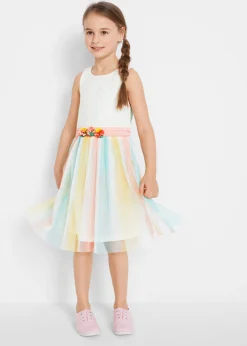Vestido midi de encaje delicado y tul