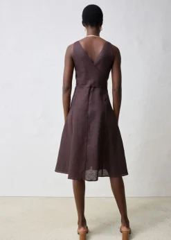 Vestido midi de lino puro