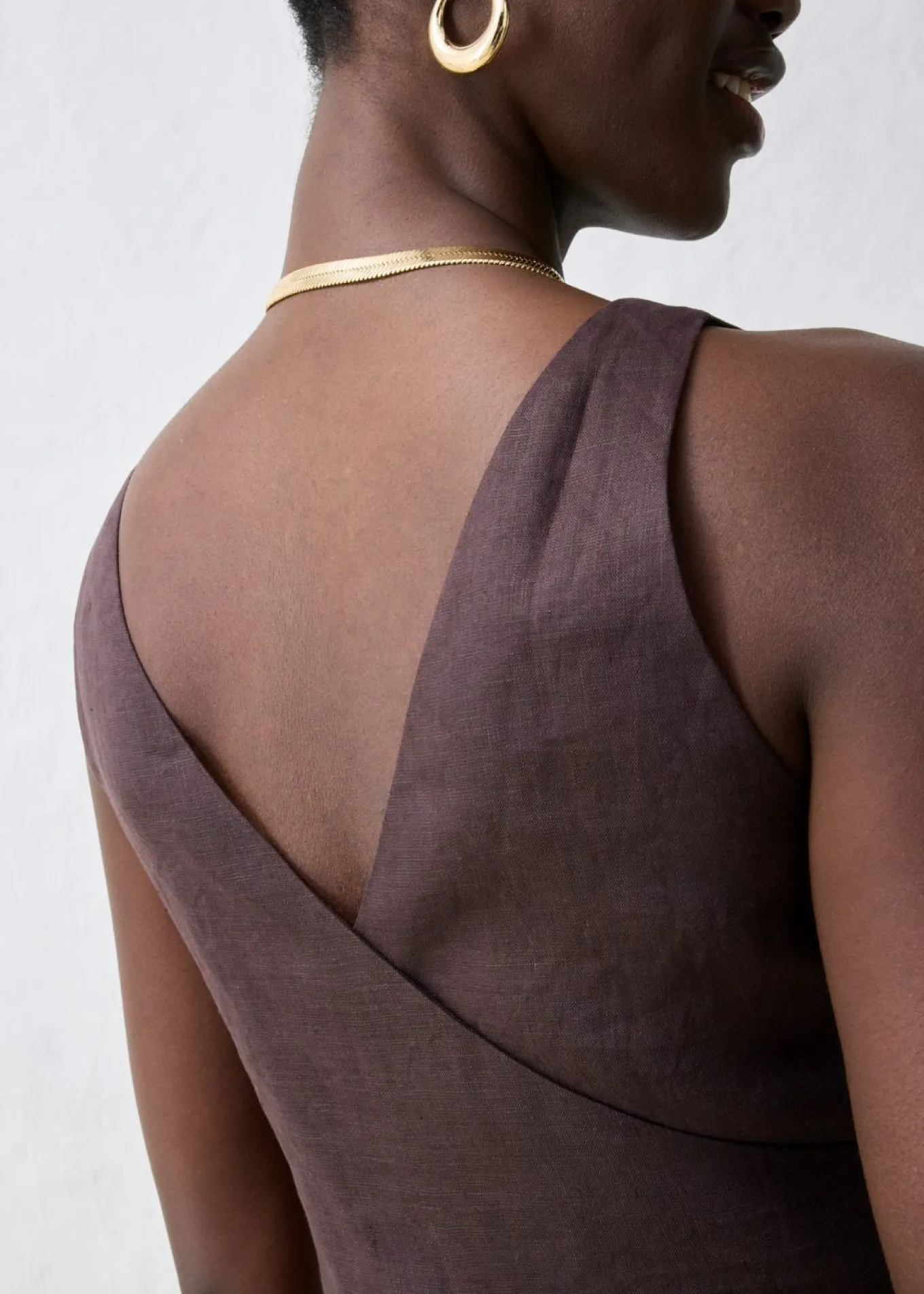 Vestido midi de lino puro