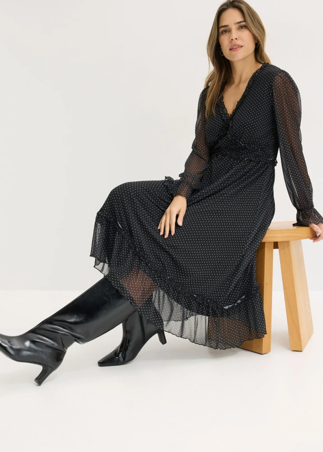 Vestido midi de malla