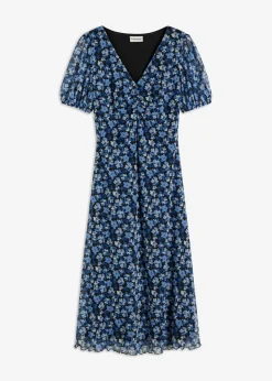 Vestido midi de malla estampado