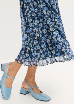 Vestido midi de malla estampado