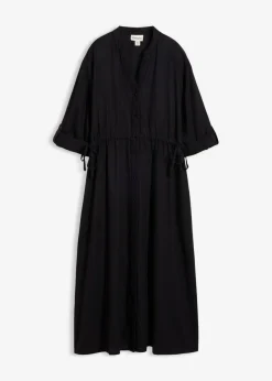 Vestido midi de mezcla de lino