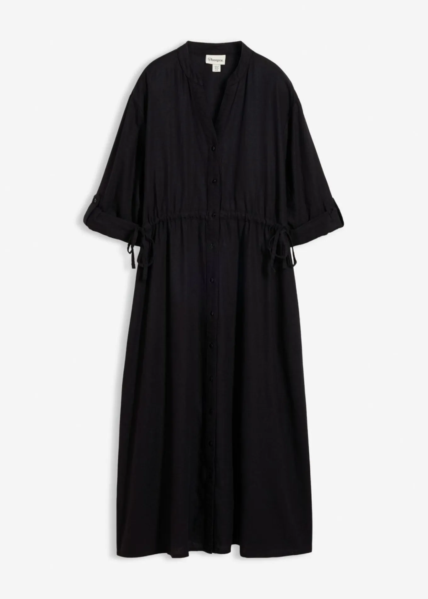 Vestido midi de mezcla de lino